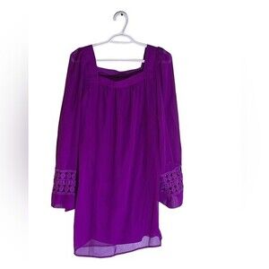 Xoxo Purple Crochet Laced Blouse